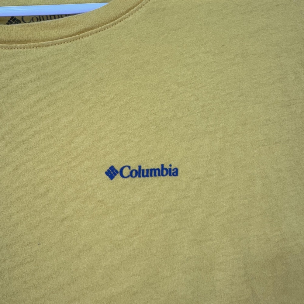 Columbia Shirt Womens XL Yellow Mountain Graphic Tee Short Sleeve Outdoor Casual - Picture 4 of 7